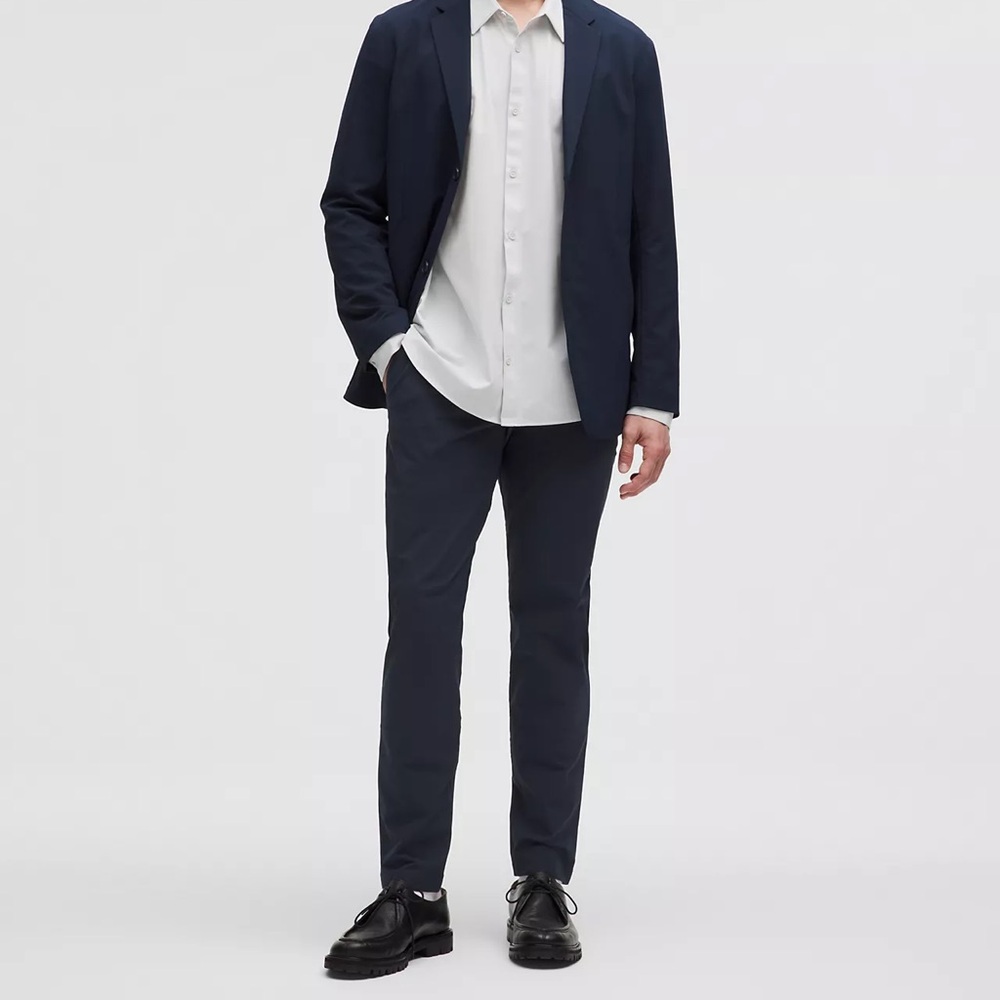 Lululemon Men’s ABC Slim Stretch Cotton Versatwill Trouser Chino Navy Blue Pants - Picture 2 of 16